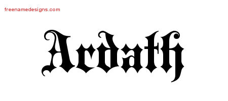 Old English Name Tattoo Designs Ardath Free