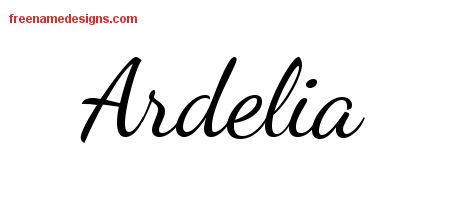 Lively Script Name Tattoo Designs Ardelia Free Printout