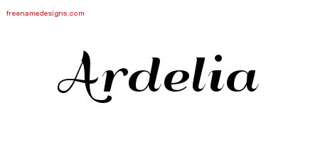 Art Deco Name Tattoo Designs Ardelia Printable
