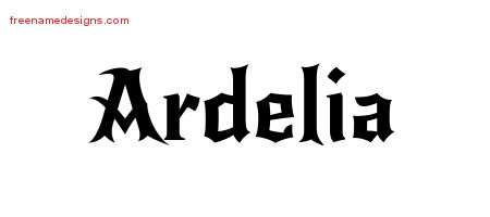 Gothic Name Tattoo Designs Ardelia Free Graphic
