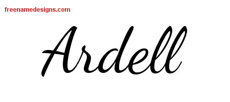 Lively Script Name Tattoo Designs Ardell Free Printout