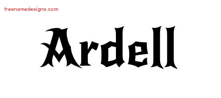 Gothic Name Tattoo Designs Ardell Free Graphic