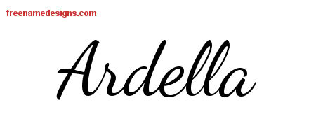 Lively Script Name Tattoo Designs Ardella Free Printout