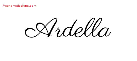 Classic Name Tattoo Designs Ardella Graphic Download