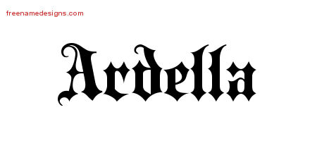 Old English Name Tattoo Designs Ardella Free