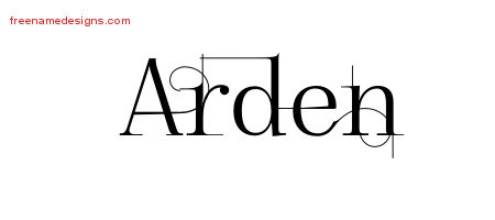 Decorated Name Tattoo Designs Arden Free Lettering
