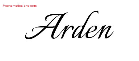 Calligraphic Name Tattoo Designs Arden Free Graphic