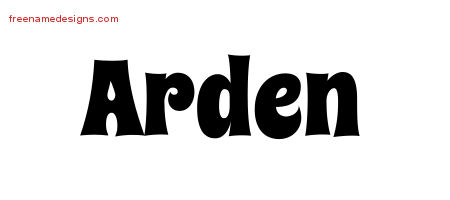 Groovy Name Tattoo Designs Arden Free