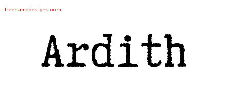 Typewriter Name Tattoo Designs Ardith Free Download