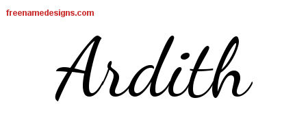 Lively Script Name Tattoo Designs Ardith Free Printout