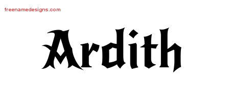 Gothic Name Tattoo Designs Ardith Free Graphic