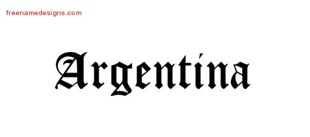 Blackletter Name Tattoo Designs Argentina Graphic Download