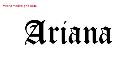 Blackletter Name Tattoo Designs Ariana Graphic Download