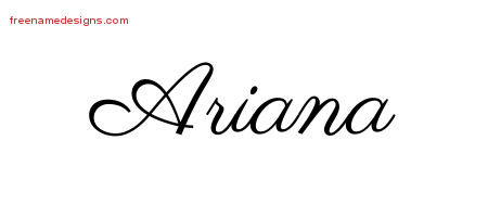 Classic Name Tattoo Designs Ariana Graphic Download