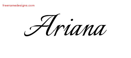 Calligraphic Name Tattoo Designs Ariana Download Free