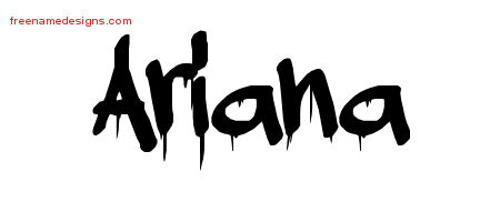 Graffiti Name Tattoo Designs Ariana Free Lettering