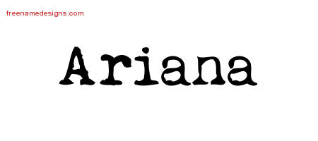 Vintage Writer Name Tattoo Designs Ariana Free Lettering