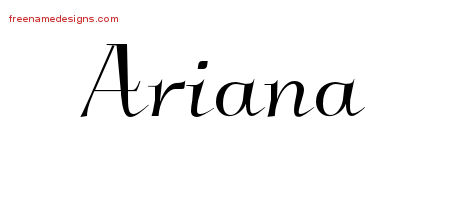 Elegant Name Tattoo Designs Ariana Free Graphic