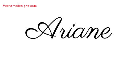 Classic Name Tattoo Designs Ariane Graphic Download