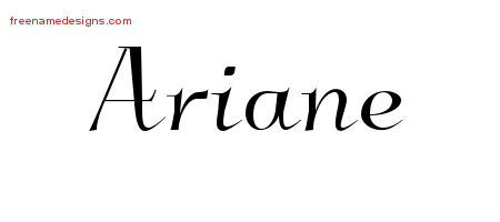 Elegant Name Tattoo Designs Ariane Free Graphic