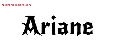 Gothic Name Tattoo Designs Ariane Free Graphic