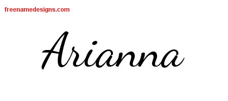 Lively Script Name Tattoo Designs Arianna Free Printout