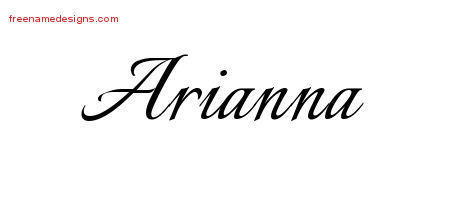 Calligraphic Name Tattoo Designs Arianna Download Free
