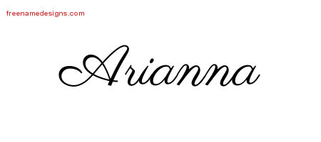 Classic Name Tattoo Designs Arianna Graphic Download