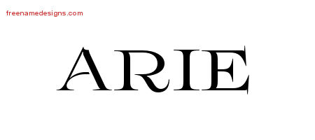 Flourishes Name Tattoo Designs Arie Printable