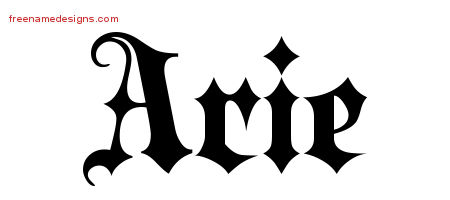 Old English Name Tattoo Designs Arie Free