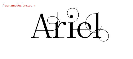 Decorated Name Tattoo Designs Ariel Free
