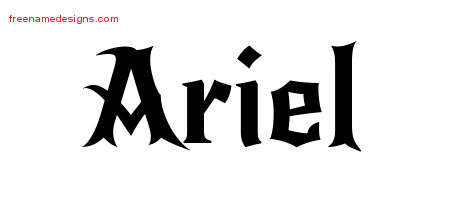 Gothic Name Tattoo Designs Ariel Download Free