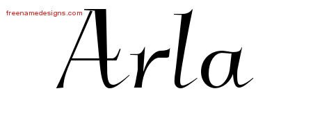 Elegant Name Tattoo Designs Arla Free Graphic