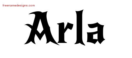 Gothic Name Tattoo Designs Arla Free Graphic