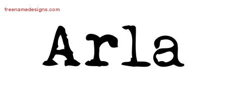 Vintage Writer Name Tattoo Designs Arla Free Lettering