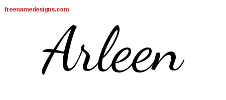 Lively Script Name Tattoo Designs Arleen Free Printout