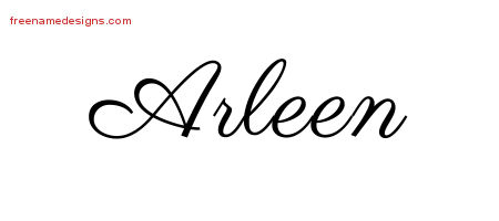 Classic Name Tattoo Designs Arleen Graphic Download