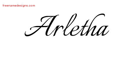 Calligraphic Name Tattoo Designs Arletha Download Free