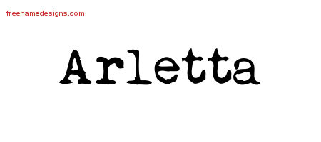 Vintage Writer Name Tattoo Designs Arletta Free Lettering