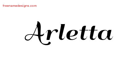 Art Deco Name Tattoo Designs Arletta Printable