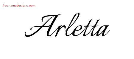 Calligraphic Name Tattoo Designs Arletta Download Free
