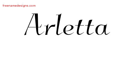 Elegant Name Tattoo Designs Arletta Free Graphic
