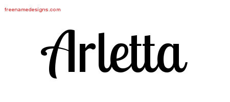 Handwritten Name Tattoo Designs Arletta Free Download