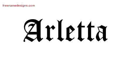 Blackletter Name Tattoo Designs Arletta Graphic Download