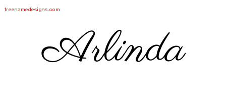 Classic Name Tattoo Designs Arlinda Graphic Download