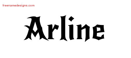 Gothic Name Tattoo Designs Arline Free Graphic