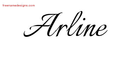 Calligraphic Name Tattoo Designs Arline Download Free