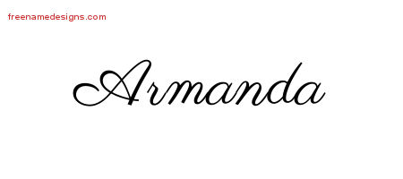 Classic Name Tattoo Designs Armanda Graphic Download