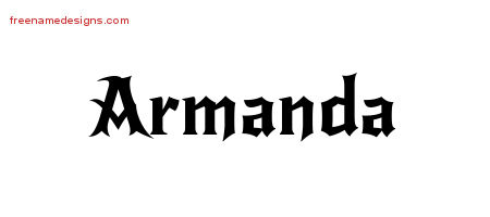 Gothic Name Tattoo Designs Armanda Free Graphic