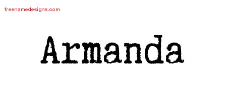 Typewriter Name Tattoo Designs Armanda Free Download